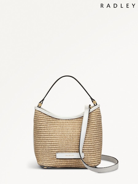 Radley London Small Bathurst Mews Raffia Open Top Grab Brown Bag (H51284) | £179