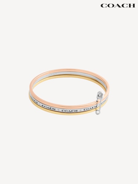 COACH Gold Tone Signature Safety Pin Bangle (H51441) | £175