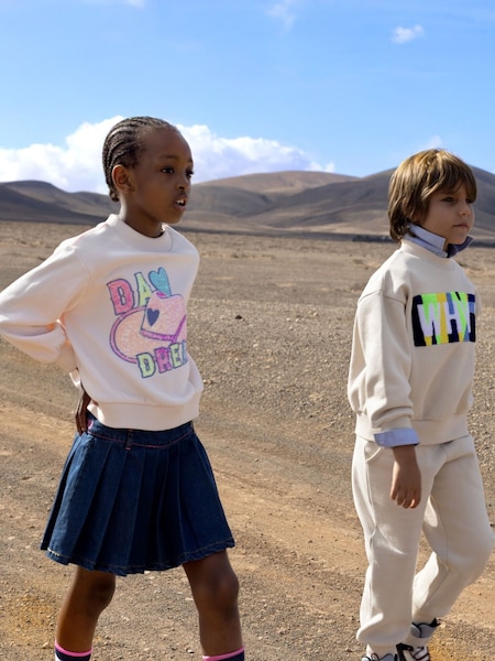Billieblush Pink Western Cowgirl Glitter Graphic Sweatshirt (H51471) | £59 - £65