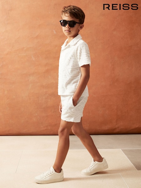 Reiss White Marko 3-9 yrs SmileyWorld | Reiss Wave Texture Shorts (H51587) | £36