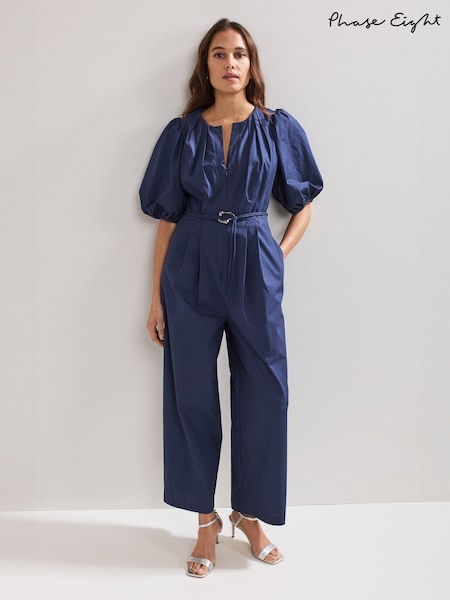Phase Eight Blue Joni Belted Jumpsuit (H51607) | £129