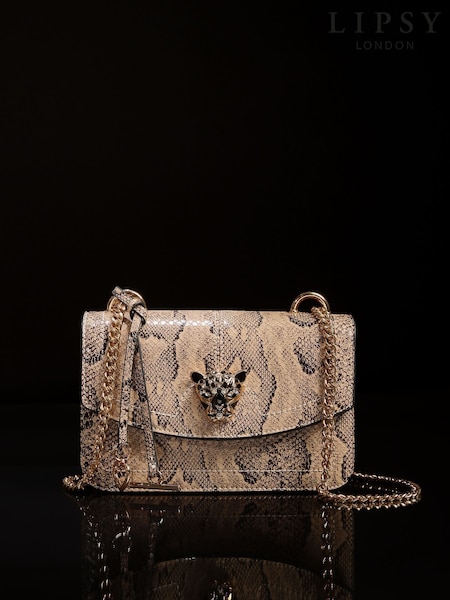 Lipsy Snake Print Small Chain Shoulder Bag (H51610) | £35