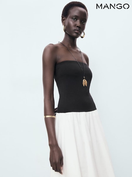 Mango Black 2 in 1 Contrast Maxi Dress (H51722) | £38