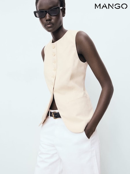 Mango Natural Buttoned Waistcoat (H51734) | £46