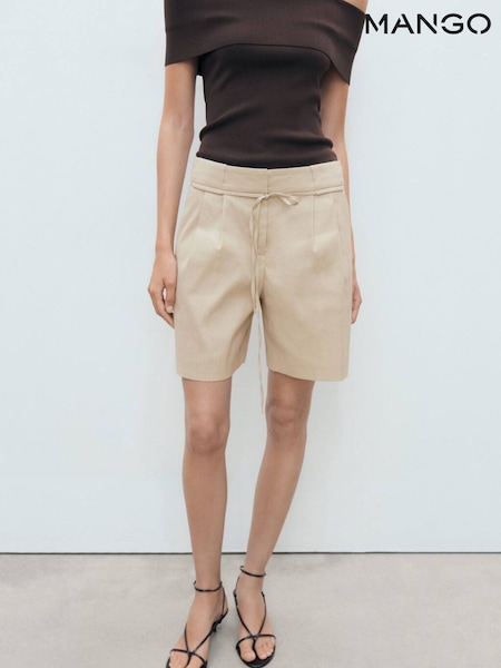Mango Brown Tie Waist Shorts (H51743) | £46