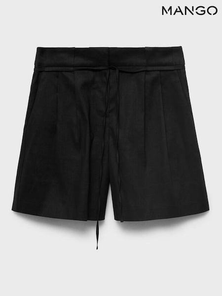Mango Black Tie Waist Shorts (H51746) | £46