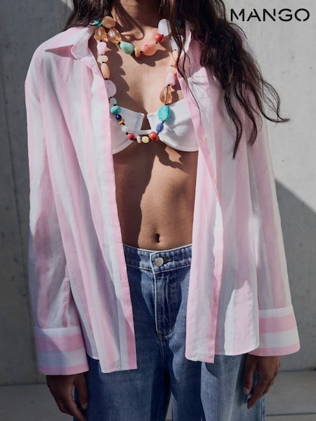 Mango Pink Stripe Long Sleeve Shirt (H51751) | £38