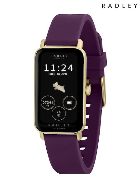 Radley Ladies Purple Series 21 Smart Dark Plum Lozenge Silicone Strap Watch (H51823) | £60