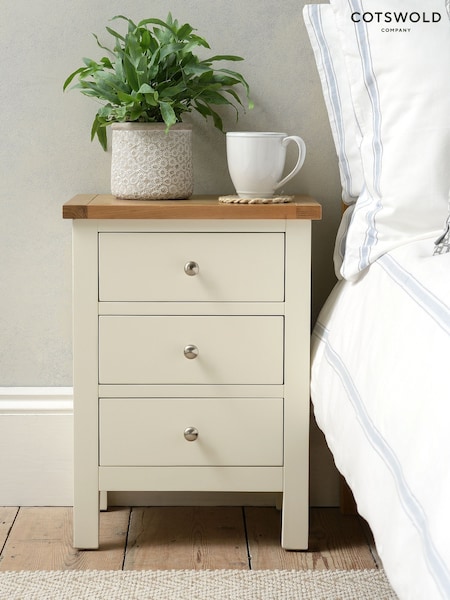 Cotswold Company Classic Cream Simply 3 Drawer Bedside Table (H51932) | £120