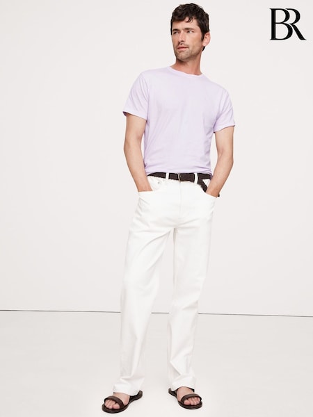 Banana Republic Purple Lightweight Cotton Crew-Neck T-Shirt (H52034) | £35
