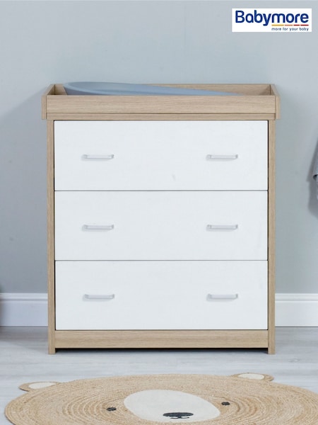 Babymore Oak White Luno Veni Chest Changer (H52037) | £240