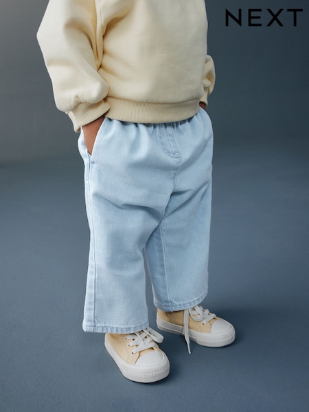 Light Wash Wide Leg Jeans (3mths-7yrs) (H52066) | £12 - £15