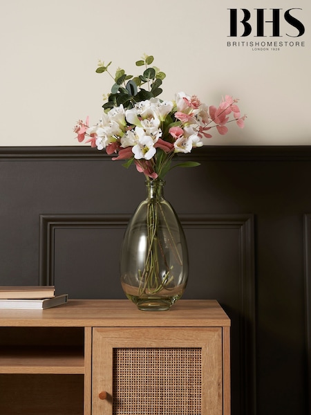 BHS Green Tall Recycled Round Glass Vase (H52105) | £34