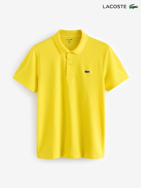 Lacoste Regular Fit Yellow Cotton Blend Ottoman Polo Shirt (H52147) | £79