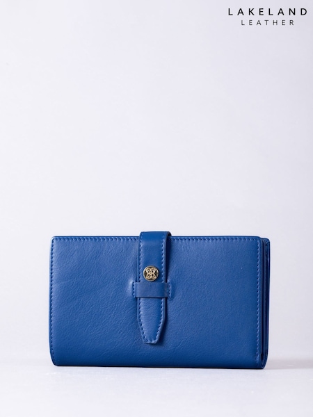 Lakeland Leather Blue Light Large Icon Stud Tab Purse (H52150) | £35
