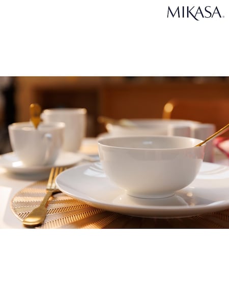 Mikasa Set of 4 White Chalk Porcelain Cereal Bowls (H52265) | £24