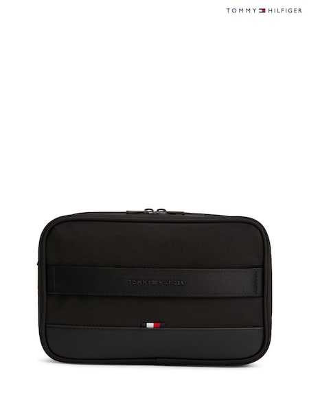 Tommy Hilfiger Black Metal Logo Mesh Pocket Washbag (H52357) | £55