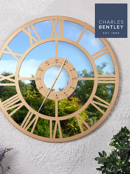 Charles Bentley Bronze Coniston Mirrored Finish Oudoor Wall Clock (H52451) | £79