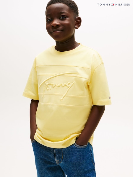 Tommy Hilfiger Yellow Signature Embroidery T-Shirt (H52505) | £26 - £29