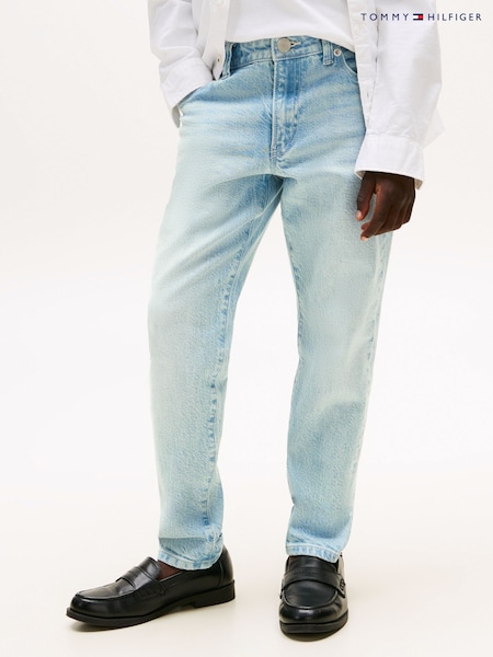 Tommy Hilfiger Blue Bleached Faded Straight Jeans (H52511) | £45 - £55