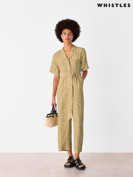 Whistles Green Kelly Tiger Flame Jumpsuit (H52566) | £139