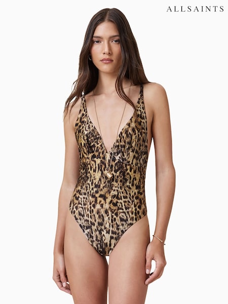 AllSaints Brown Saph Swimsuit (H52582) | £89