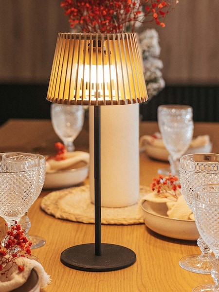 New Garden Brown Okinawa Solar Charging Table Lamp (H52693) | £79