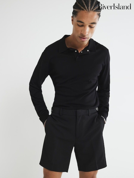 River Island Black Waffle Shorts (H53136) | £30