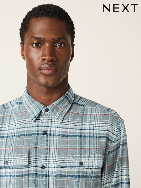 Blue Check Long Sleeve Shirt (H53188) | £35