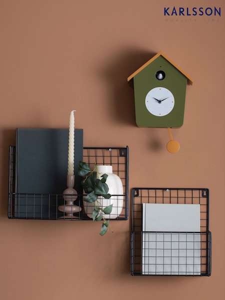 Karlsson Army Green Ochre Yellow Cuckoo Wall Clock (H53251) | £59