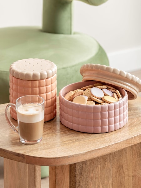 Present Time Soft Pink Biscuit Box Storage Jar (H53254) | £43