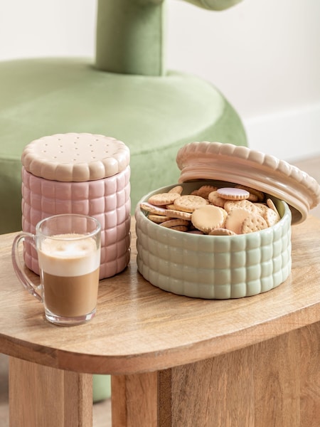 Present Time Soft Green Biscuit Box Storage Jar (H53257) | £43
