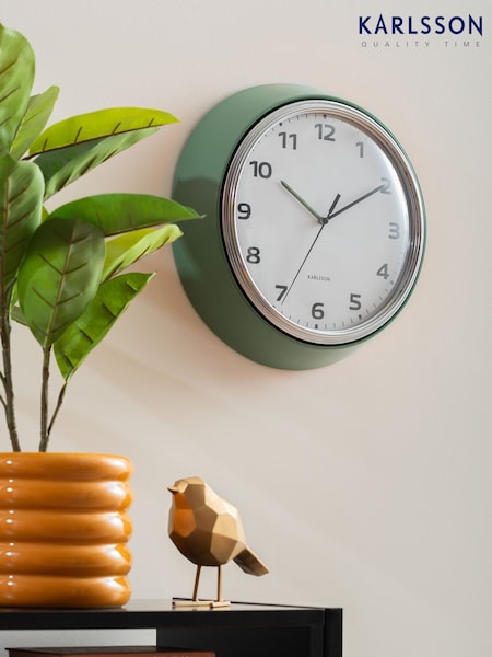 Karlsson Jungle Green Modern Retro Wall Clock (H53260) | £53