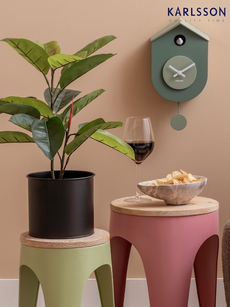 Karlsson Jungle Green Grayed Jade Grato Cuckoo Wall Clock (H53267) | £60