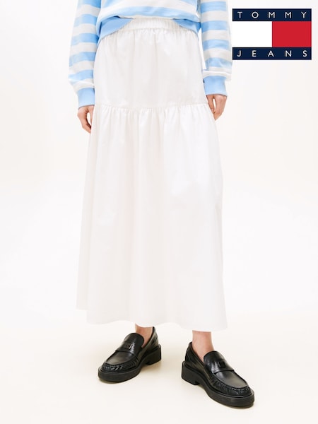 Tommy Jeans Natural Tiered Maxi Skirt (H53328) | £70