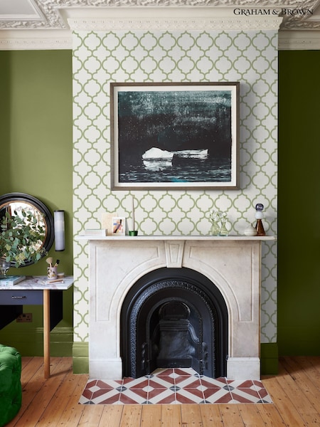 Graham & Brown Green Trellia 10M Wallpaper (H53359) | £95