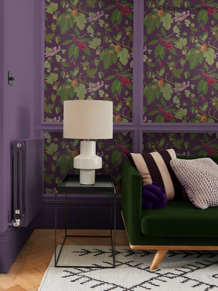 Graham & Brown Plum Craftwork Trail 10M Wallpaper (H53364) | £95