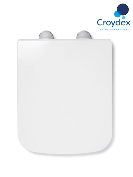 CROYDEX White Leven Square Flexi Fix Toilet Seat (H53425) | £48