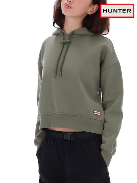 Hunter Green Liza Cropped Hoodie (H53504) | £50