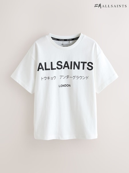 smALLSAINTS White Oversized Underground Crew Neck Cotton T-Shirt (H53561) | £22 - £28