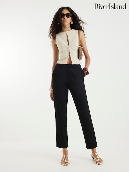 River Island Black Slim Cigarette Trousers (H53824) | £40