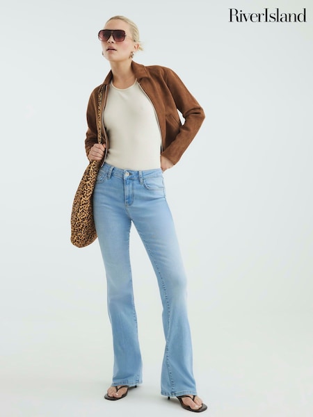 River Island Blue Mid Rise Bootcut 100% Cotton Jeans (H53858) | £51