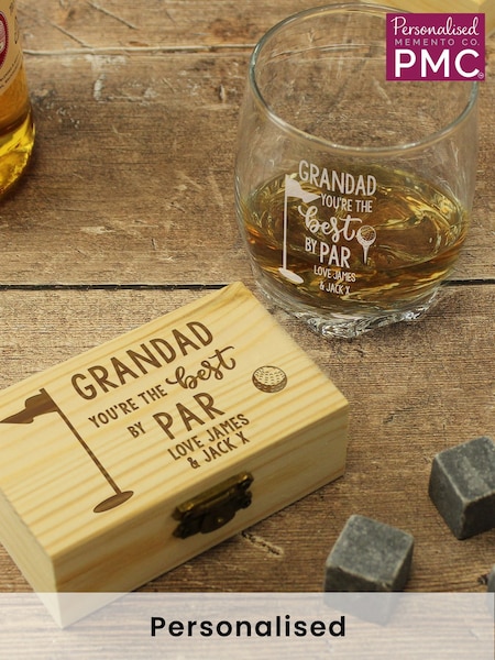 Personalised Par Glass & Whisky Stones By PMC (H53899) | £20