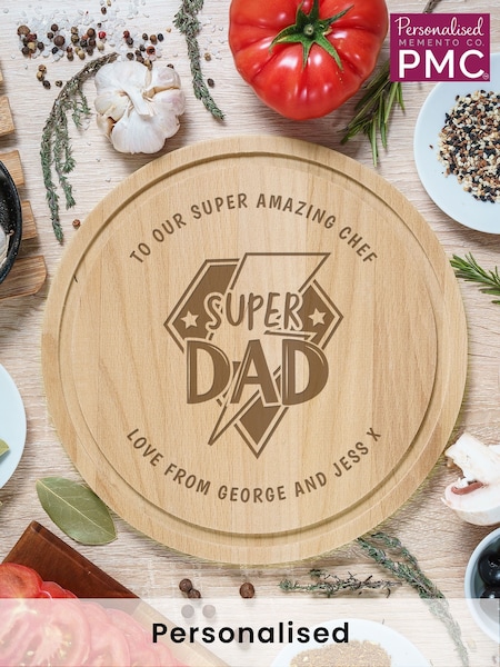 Personalised Super Dad Chopping Board (H53900) | £18