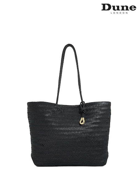 Dune London Black Large Daxon Woven Tote Bag (H53908) | £199