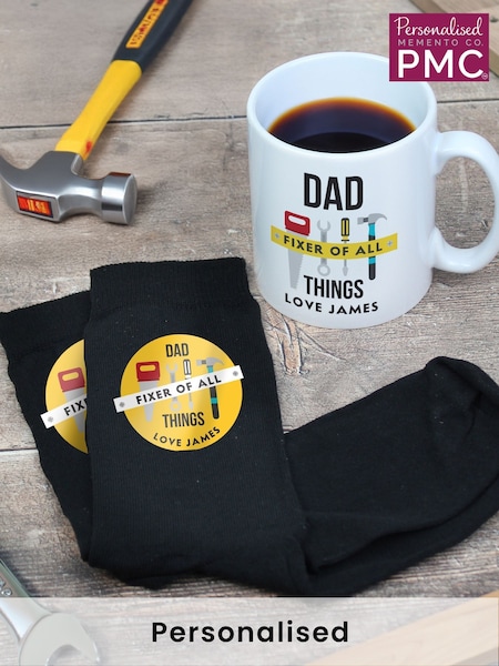 Personalised Fixer of All Things Mug & Socks Gift Set (H53913) | £20