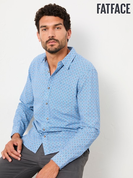 FatFace Blue Long Sleeve Geo Tile Print Shirt (H54065) | £52