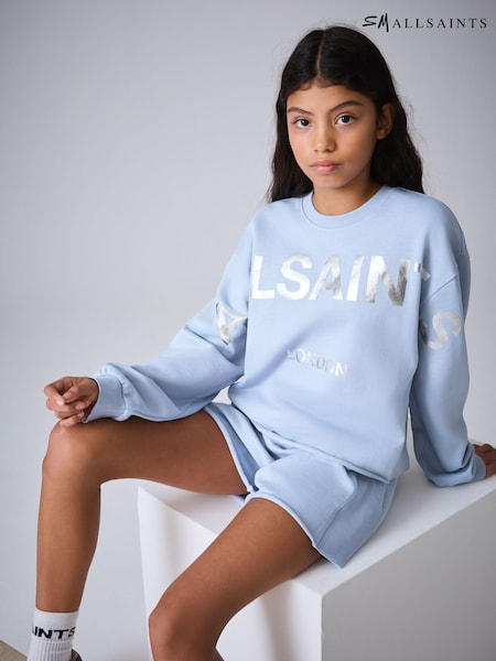smALLSAINTS Blue Biggy Sweatshirt and Sweat Shorts Set (H54159) | £38 - £44