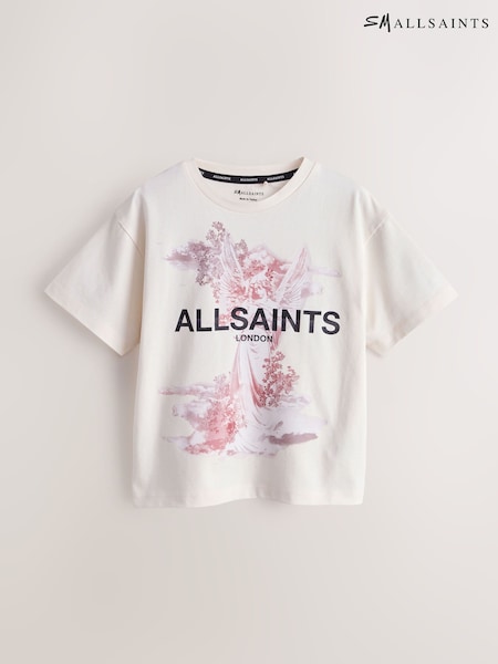 smALLSAINTS White/Guardian Graphic Oversized Crew Neck T-Shirt (H54169) | £24 - £30