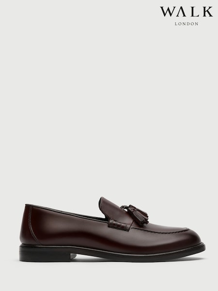 Walk London Brown Putney Tassel Loafers (H54181) | £95